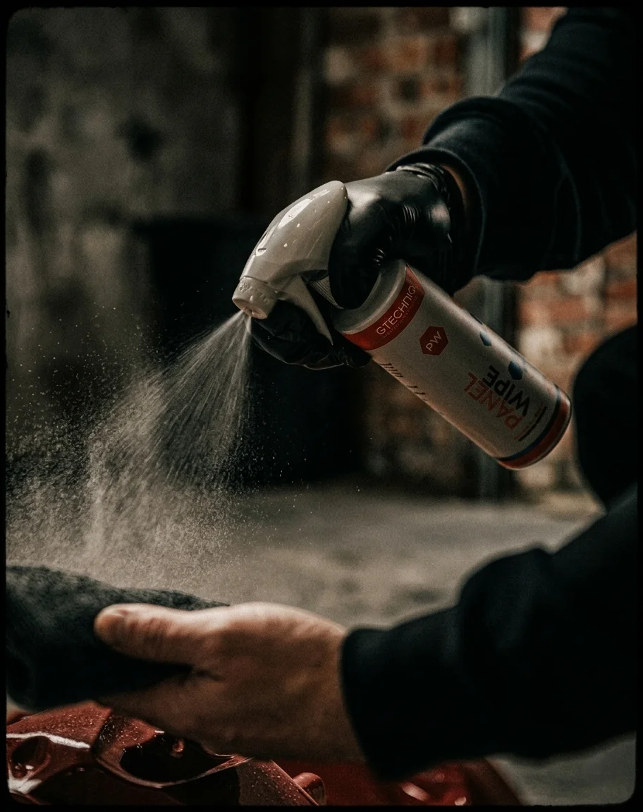 IPA panel wipe degreasing car paint before wax or ceramic coating application