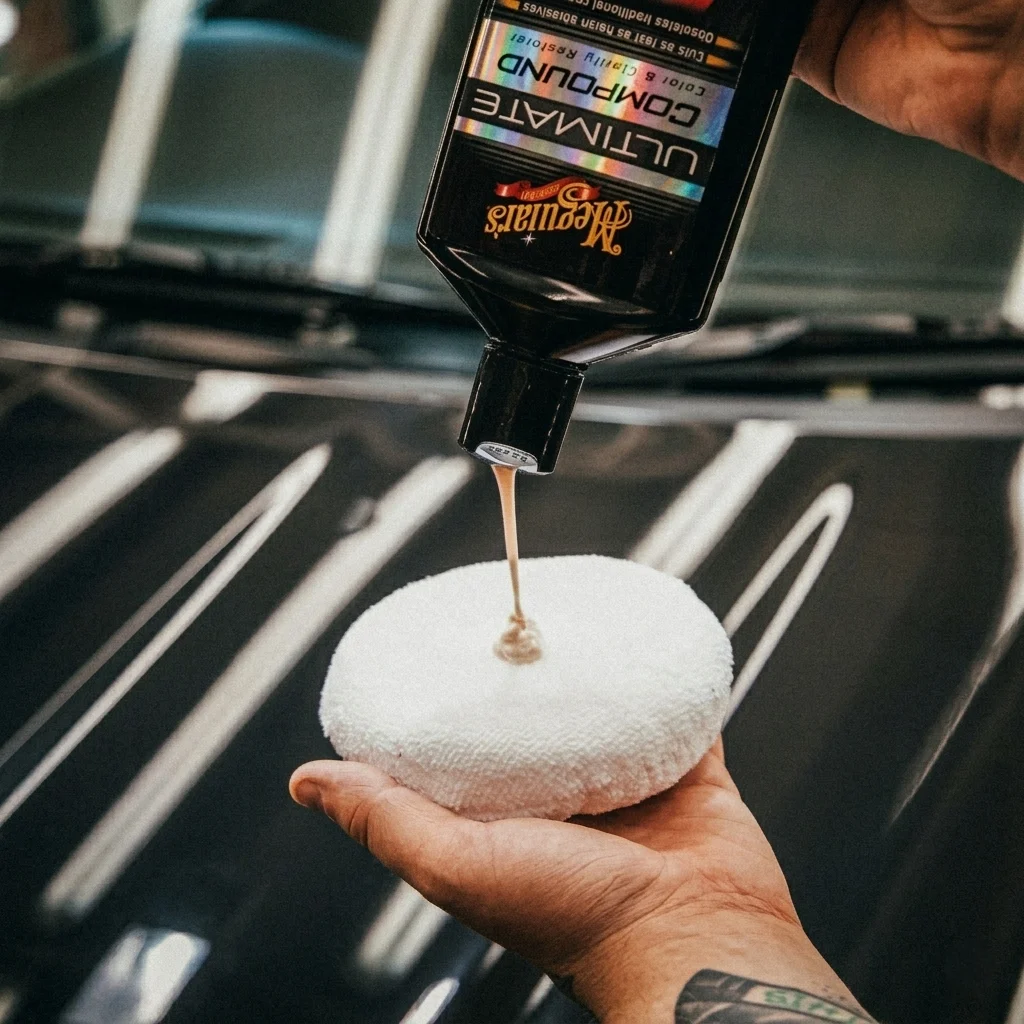 Paint glaze applied by hand with foam pad to deepen colour and fill fine swirl marks