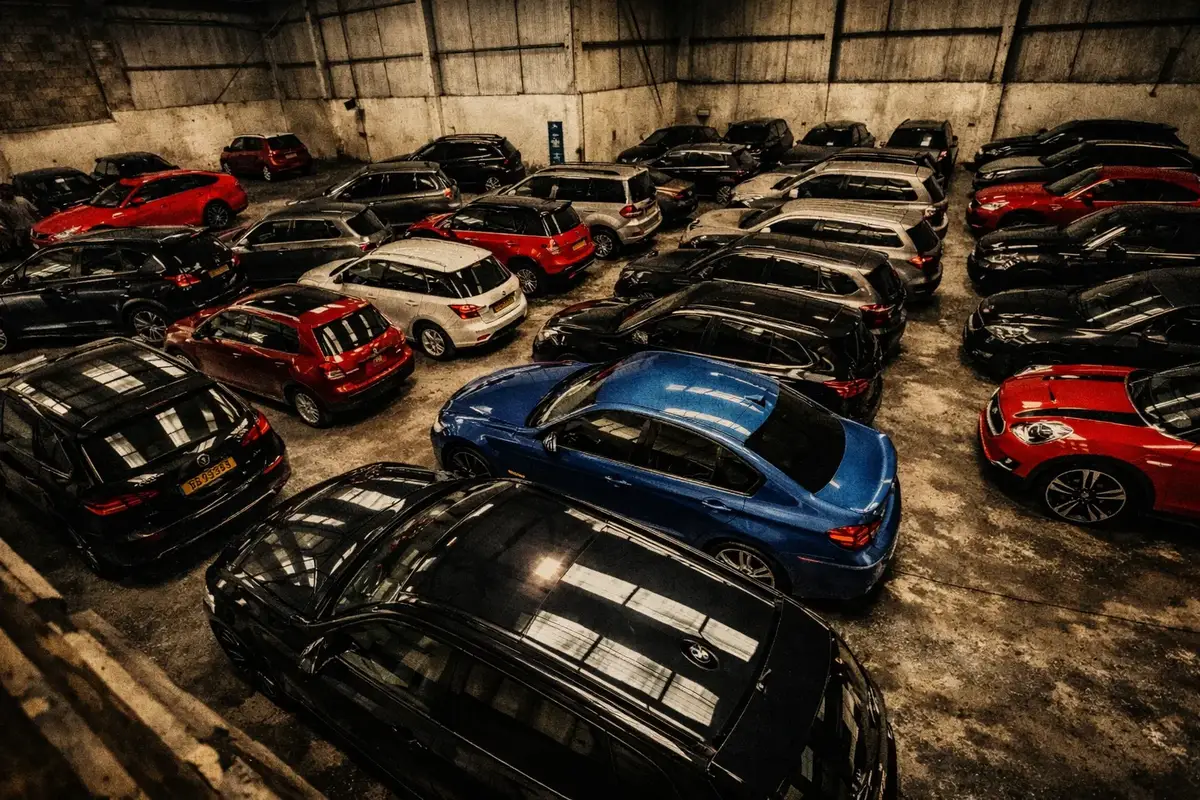 Used car buyer checking service history and vehicle condition before purchase in the UK